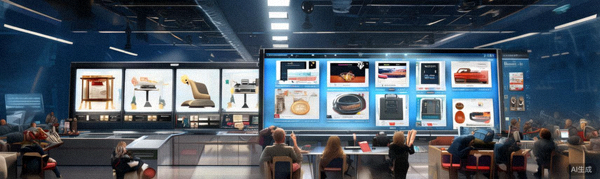 eBay品牌专页与拍卖竞标场景结合的展示图，突出其独特市场定位