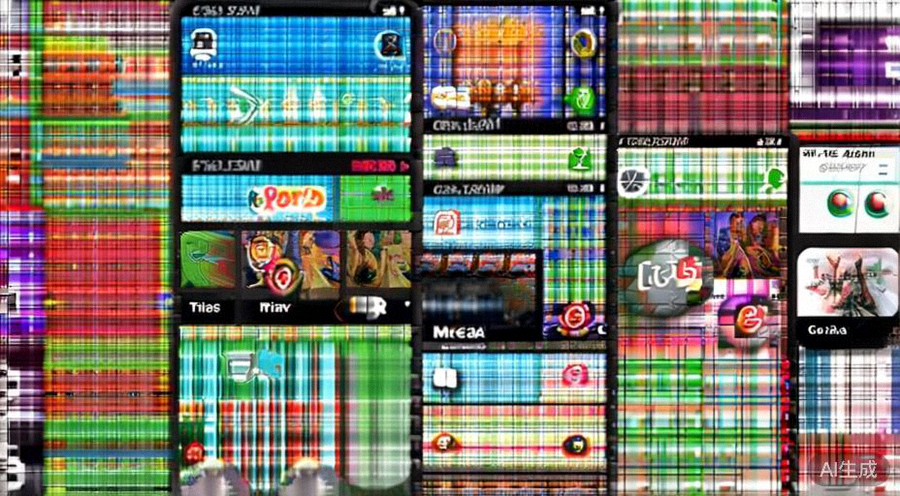 手机屏幕上同时显示着TikTok、Instagram和Pinterest应用界面，展示着不同类型的内容形式