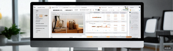 亚马逊A+页面与品牌旗舰店后台的电脑屏幕展示图