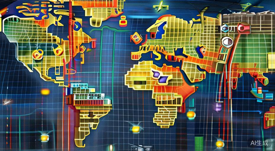 智能物流系统在全球地图上可视化展示货物从中国仓库到欧美消费者手中的完整流动路径与关键节点
