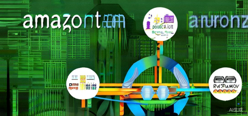 亚马逊运营策略图解：展示A+页面、广告仪表盘、品牌旗舰店和物流网络的协同关系图