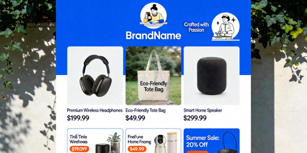 一个设计精美的Shopify独立站首页，展示品牌形象与商品