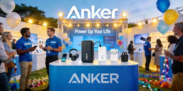 中国消费电子品牌Anker在海外市场进行品牌营销活动的现场照片